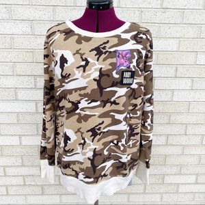 SPRZNY Andy Warhol Brown Camouflage Sweatshirt XL